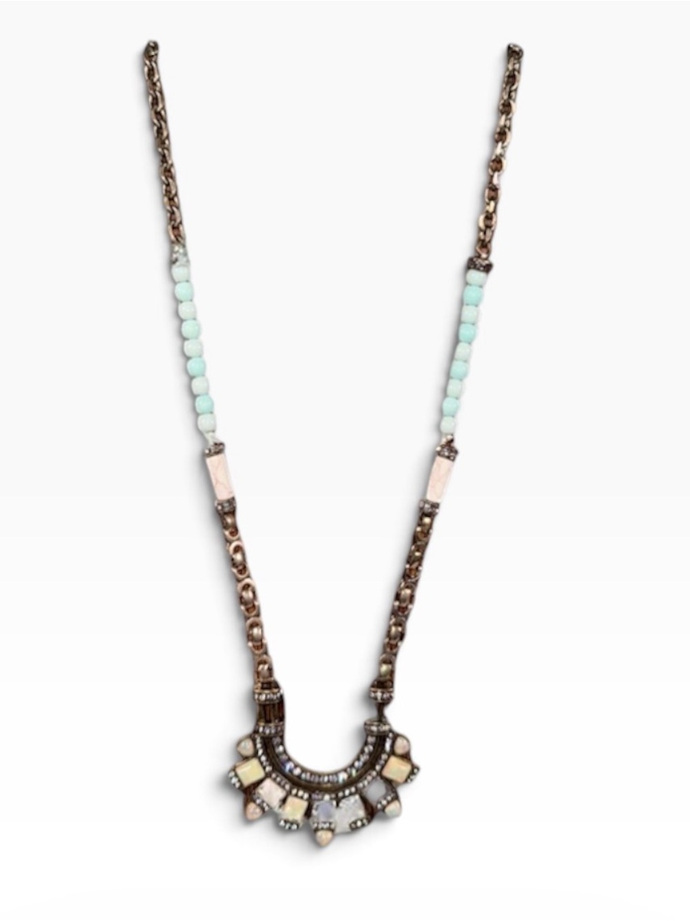Chloe + Isabel Light Aqua and Cream Statement Necklace